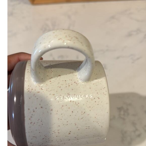 Starbucks 2017 Metallic Rose Gold Heart Speckled Ceramic Coffee Mug 12 fl oz - Picture 6 of 7